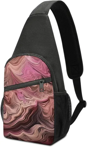 Sling Backpack for Women Men Crossbody Chest Bag Travel Multi-layer Texture Daypack Shoulder Bag for Hiking
