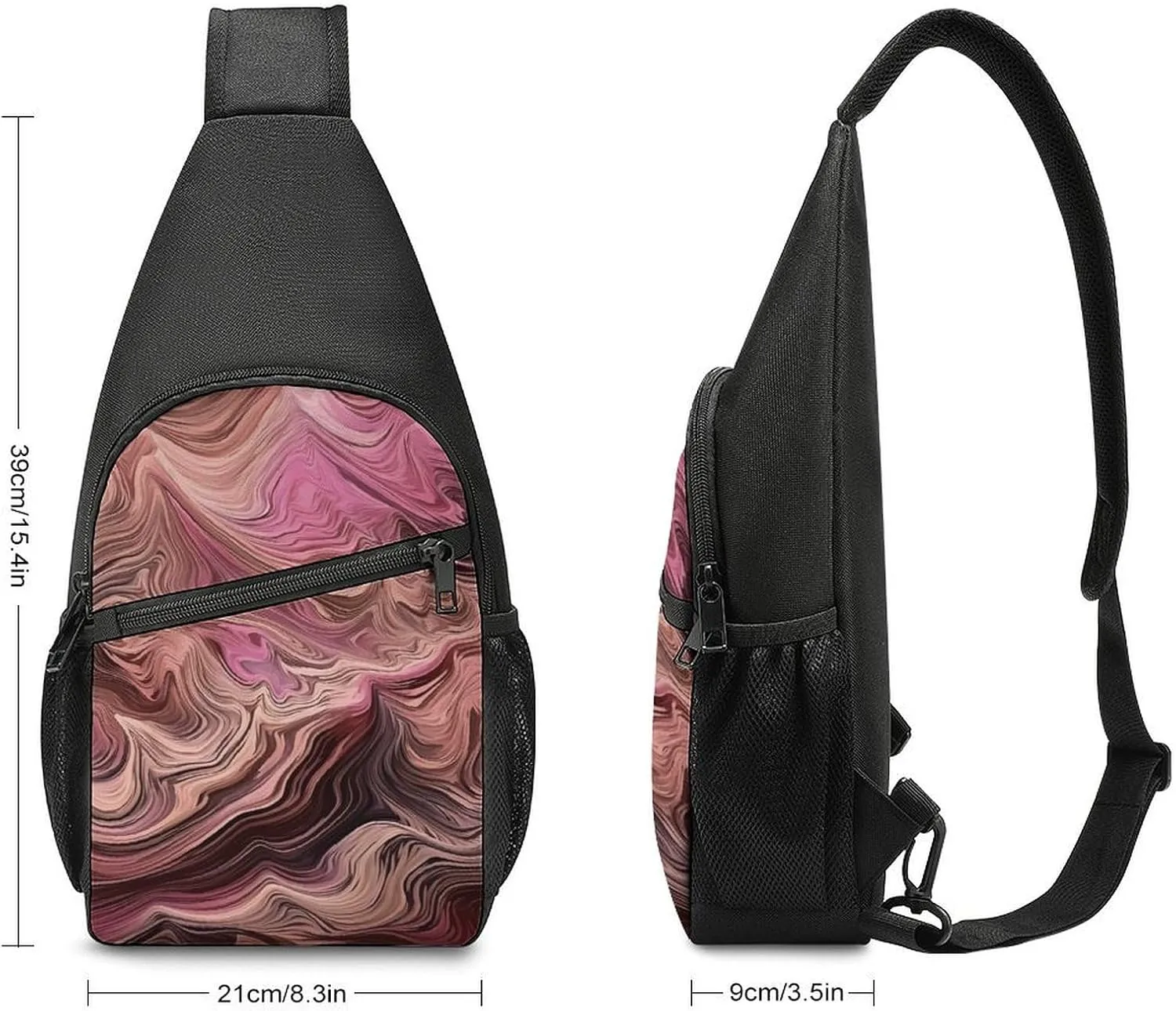 Sling Backpack for Women Men Crossbody Chest Bag Travel Multi-layer Texture Daypack Shoulder Bag for Hiking