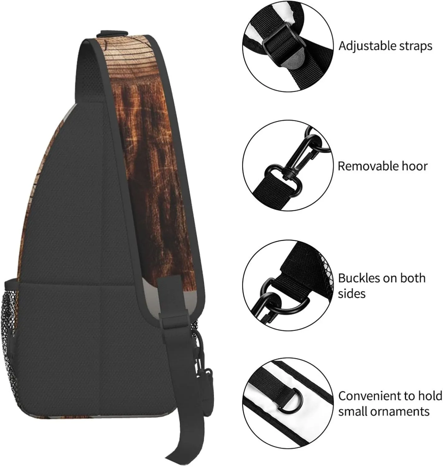 Sling Bag Crossbody Sling Backpack for Men Women Stump of Oak Tree Cross Chest Bag Travel Hiking Daypack