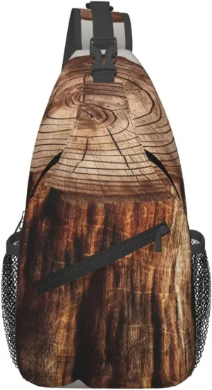 Sling Bag Crossbody Sling Backpack for Men Women Stump of Oak Tree Cross Chest Bag Travel Hiking Daypack