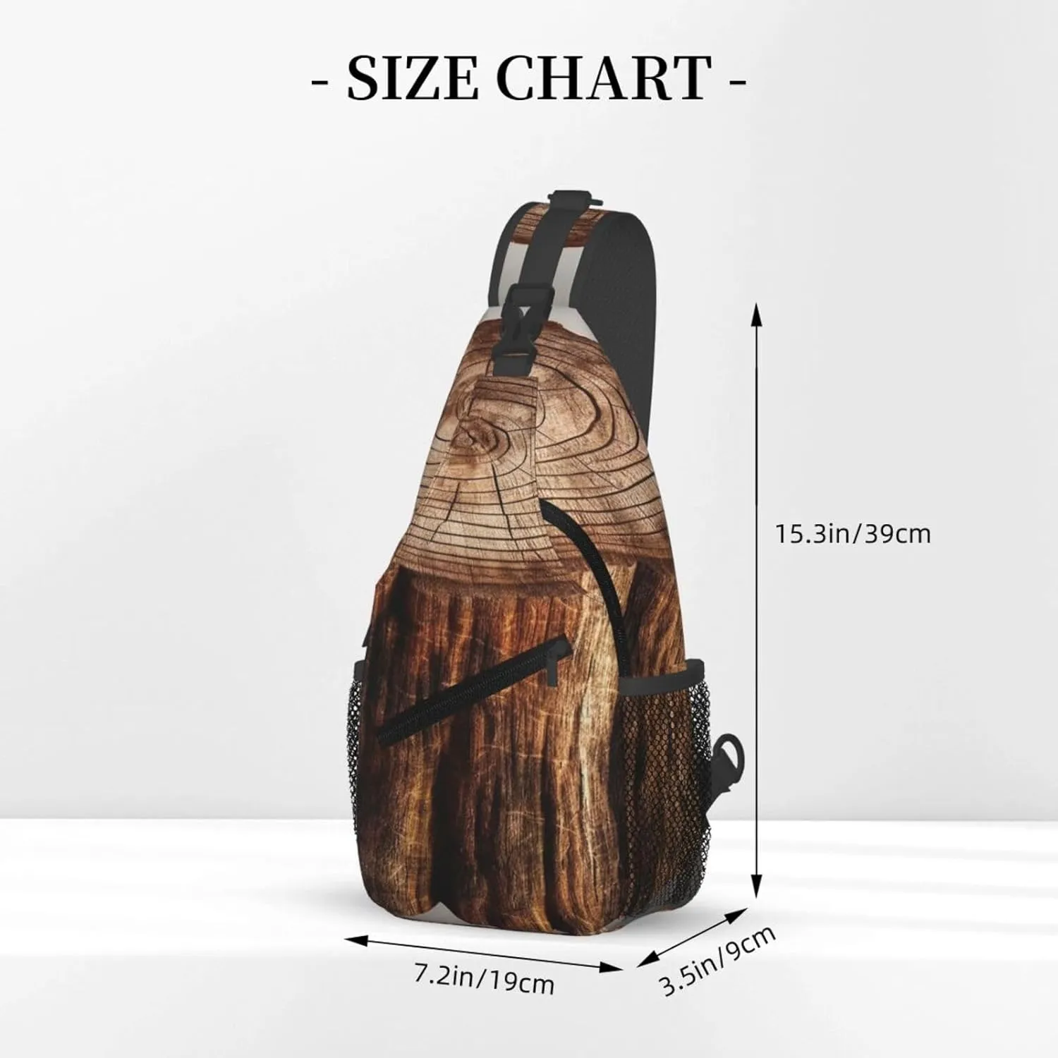 Sling Bag Crossbody Sling Backpack for Men Women Stump of Oak Tree Cross Chest Bag Travel Hiking Daypack
