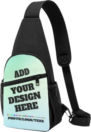 Sling Bag Custom Bag For Men Personalized Crossbody Bags for Men Women Customize Image Logo Text Sling Shoulder Backpack