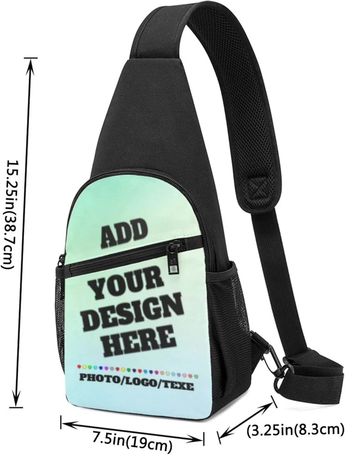 Sling Bag Custom Bag For Men Personalized Crossbody Bags for Men Women Customize Image Logo Text Sling Shoulder Backpack