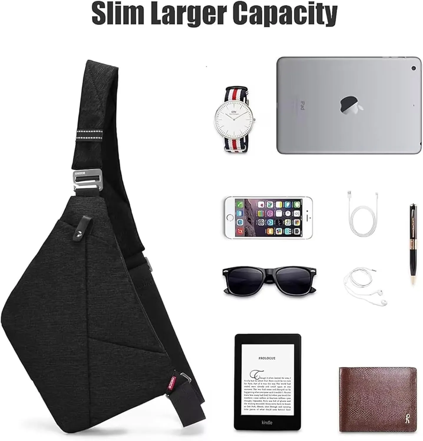 Sling Bag for Men, Crossbody Bag Shoulder Bag for Men Anti-theft Bag for Travel Casual