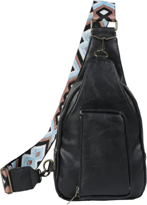 Sling Bag for Women Crossbody Sling Backpack Chest Bags with Leopard Strap Sash Purse for Traveling Hiking