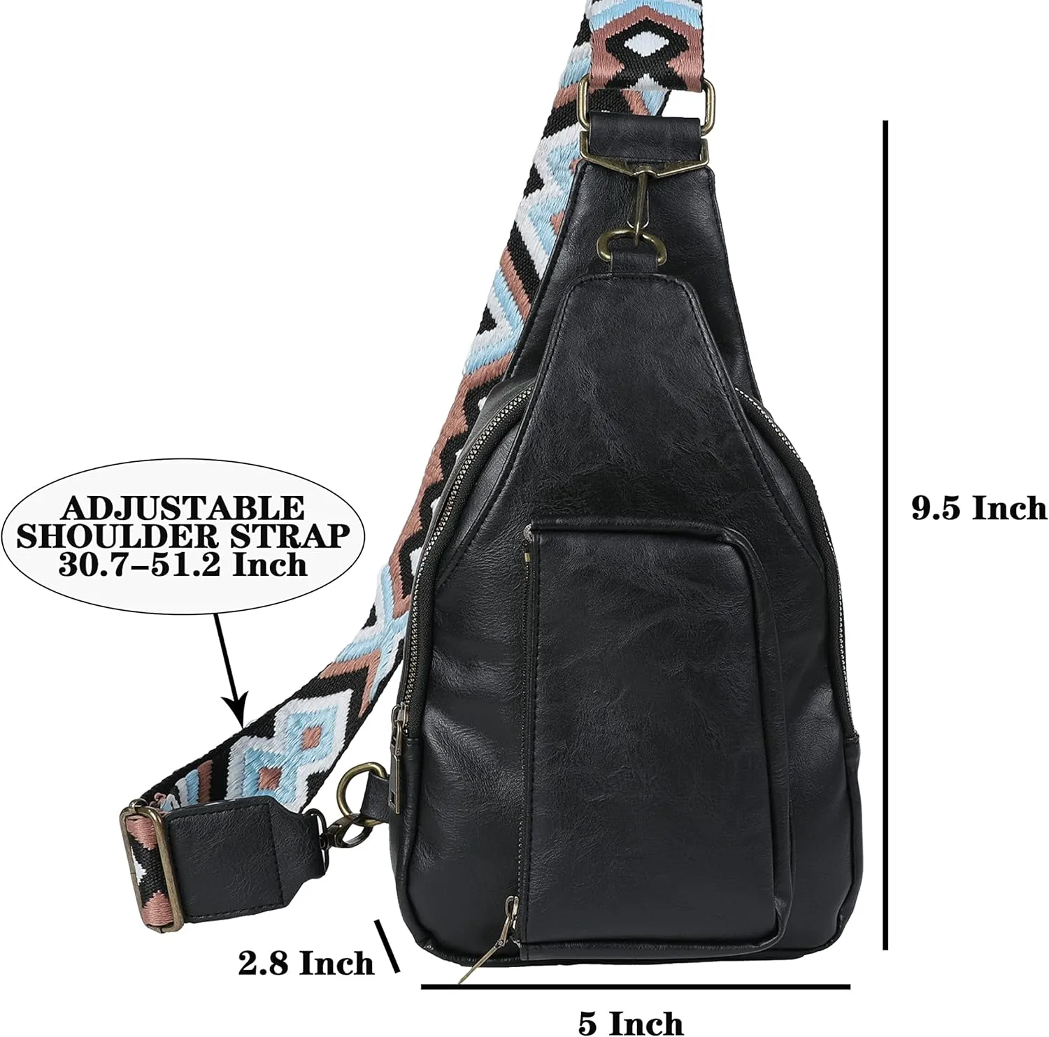 Sling Bag for Women Crossbody Sling Backpack Chest Bags with Leopard Strap Sash Purse for Traveling Hiking