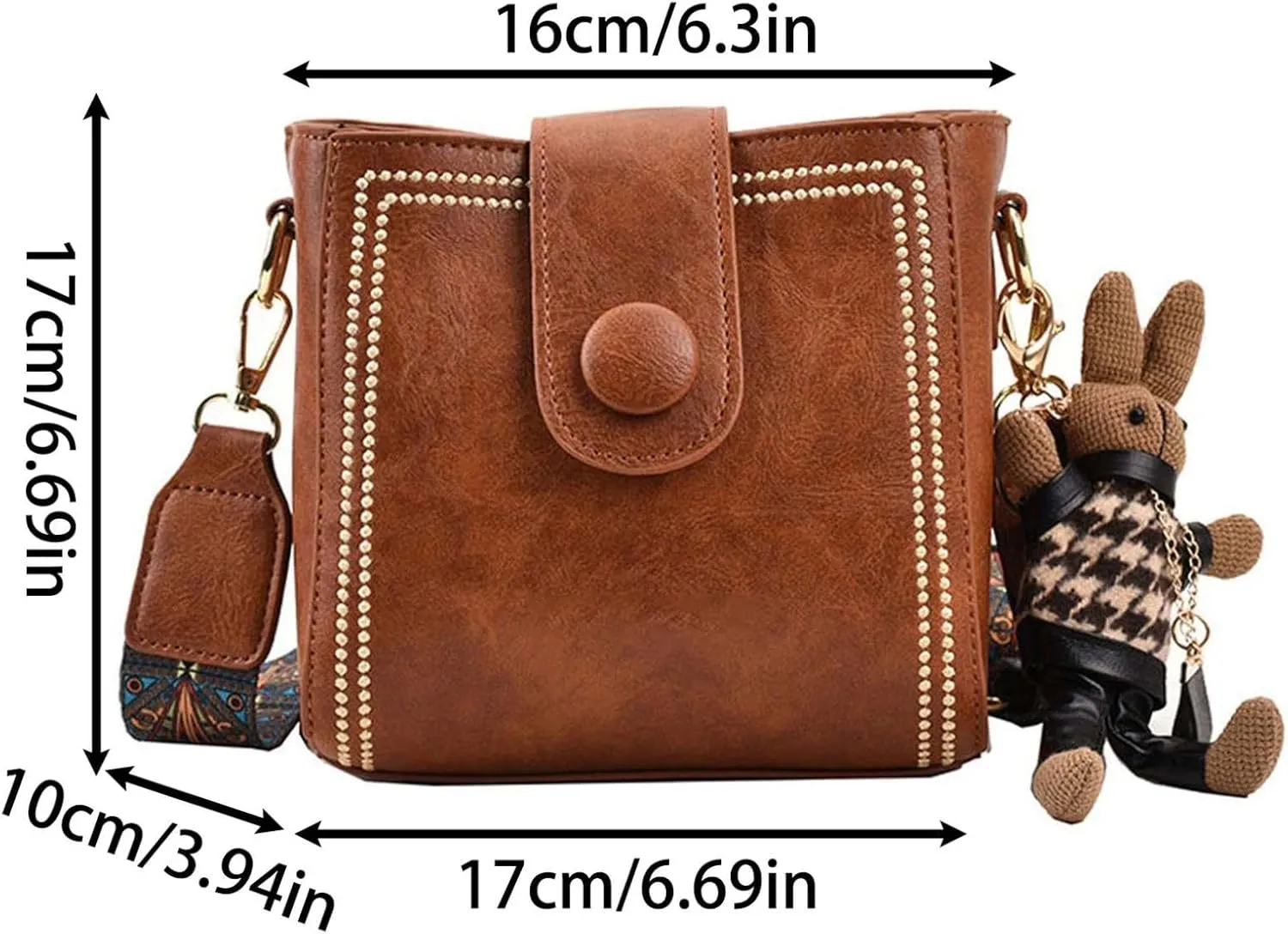 Small Bags for Women, Vintage Fashion Bag with Adjustable Wider Shoulder Strap, Vintage Retro Small Water Bucket Bag