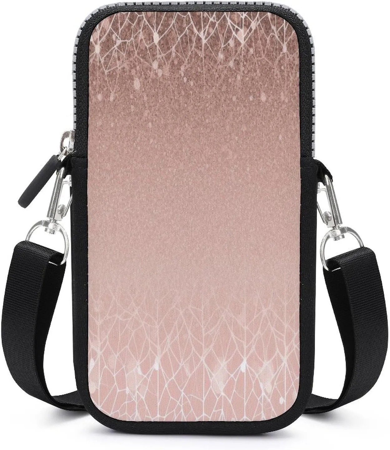 Small Crossbody Bags for Women,Blush Rose Gold Print Mobile Phone Bag,Trendy Cross Body Cell Phone Purse Shoulder Bag