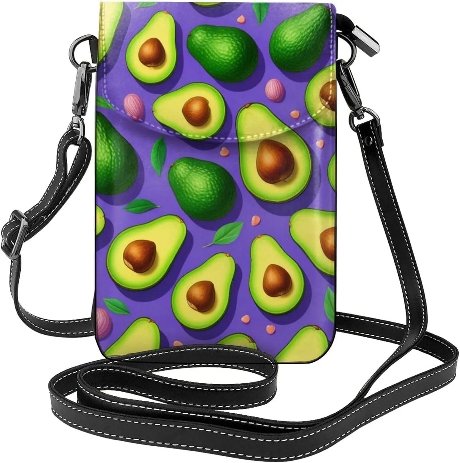 Small Crossbody Bags for Women,Leather Shoulder Bag for Cell Phone Purse with Strap and Colorful Life Trees Printed