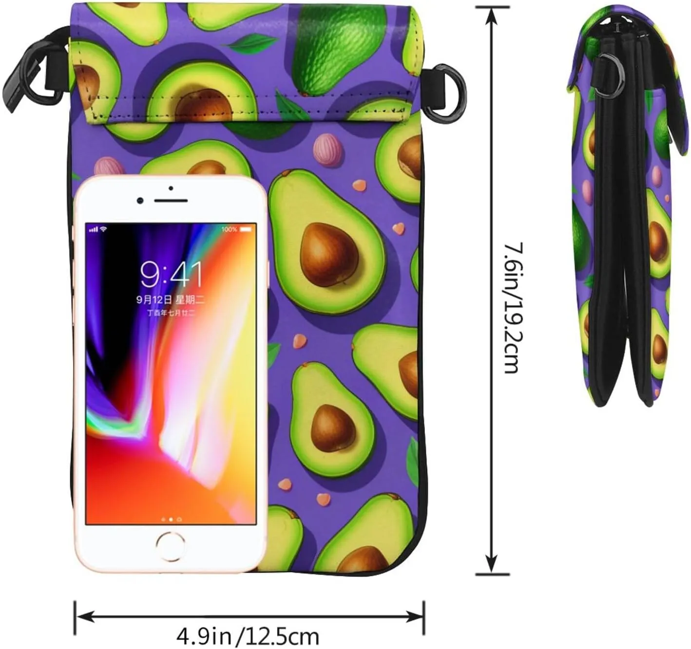 Small Crossbody Bags for Women,Leather Shoulder Bag for Cell Phone Purse with Strap and Colorful Life Trees Printed