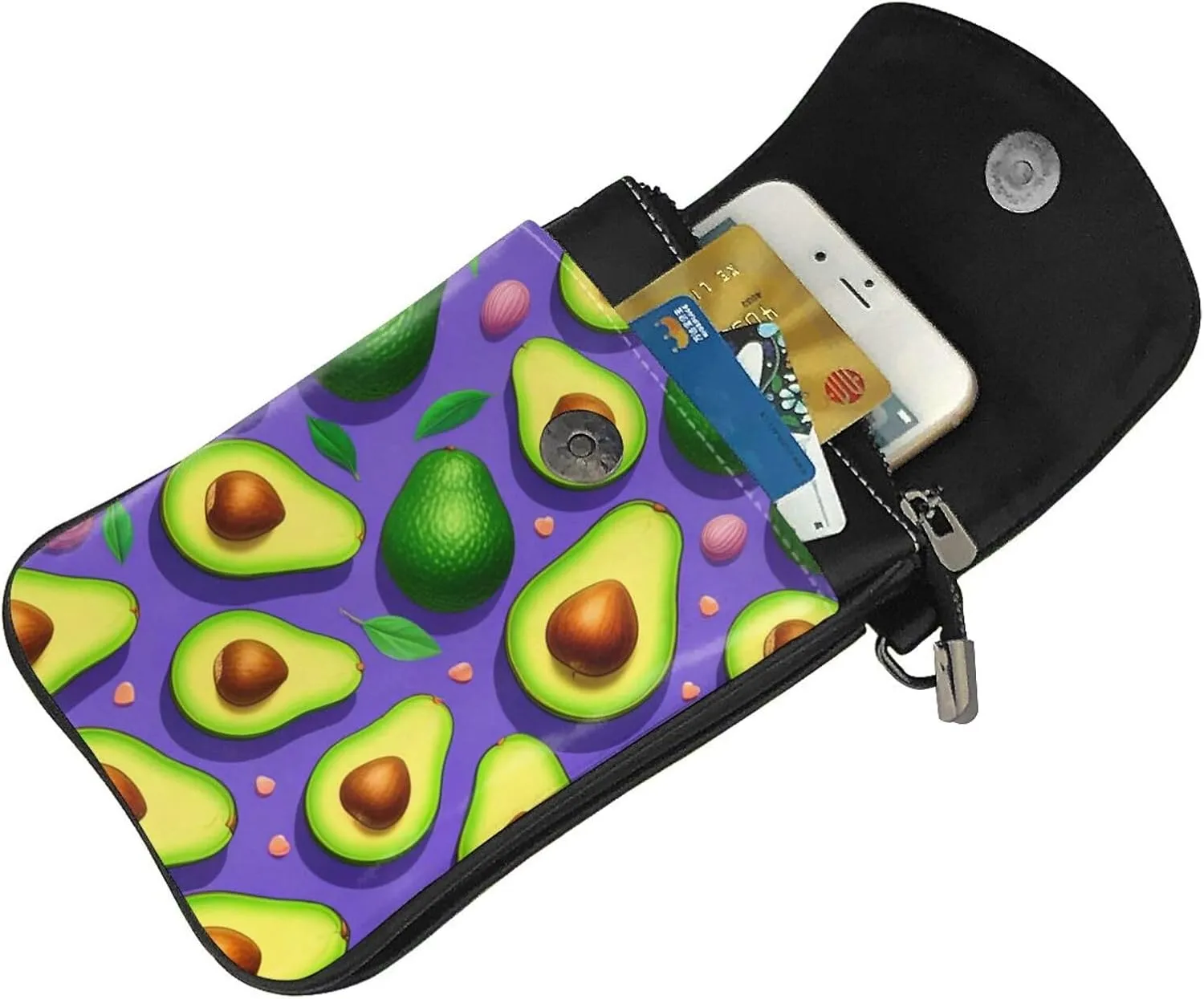 Small Crossbody Bags for Women,Leather Shoulder Bag for Cell Phone Purse with Strap and Colorful Life Trees Printed