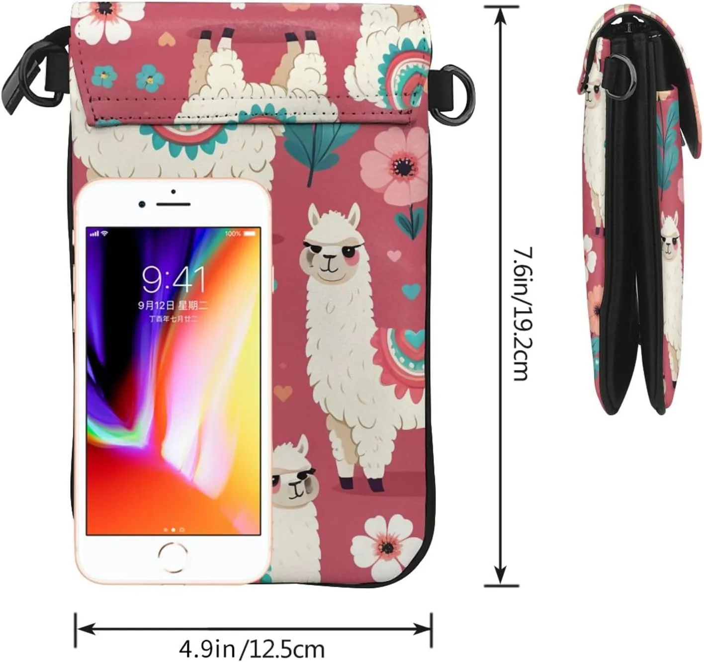 Small Crossbody Bags for Women,Leather Shoulder Bag for Cell Phone Purse with Strap and Cute Chihuahua Pug Pattern