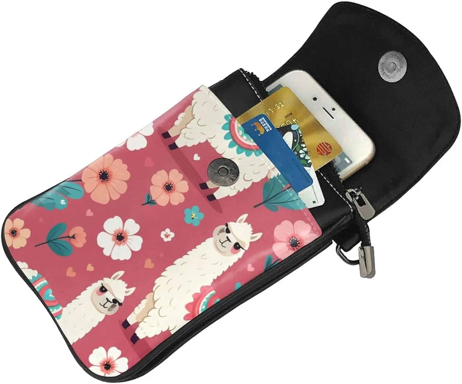 Small Crossbody Bags for Women,Leather Shoulder Bag for Cell Phone Purse with Strap and Cute Chihuahua Pug Pattern