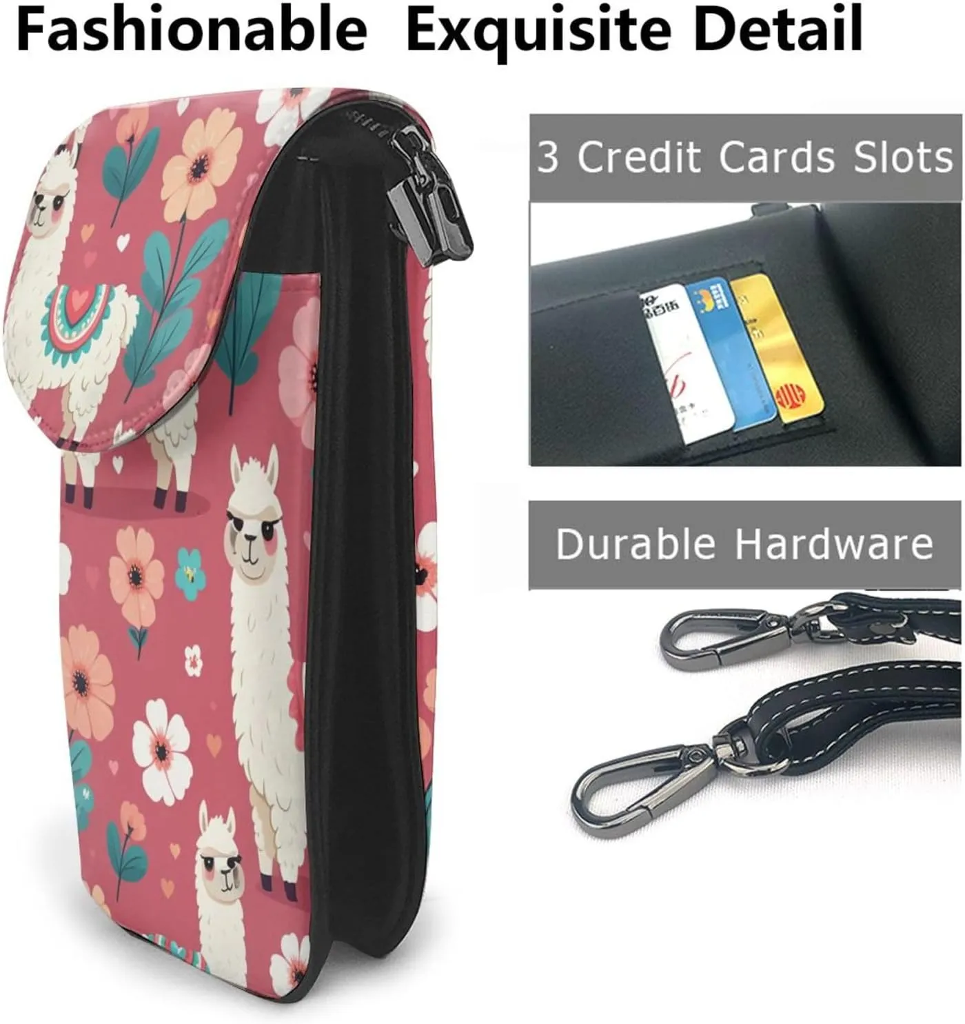 Small Crossbody Bags for Women,Leather Shoulder Bag for Cell Phone Purse with Strap and Cute Chihuahua Pug Pattern