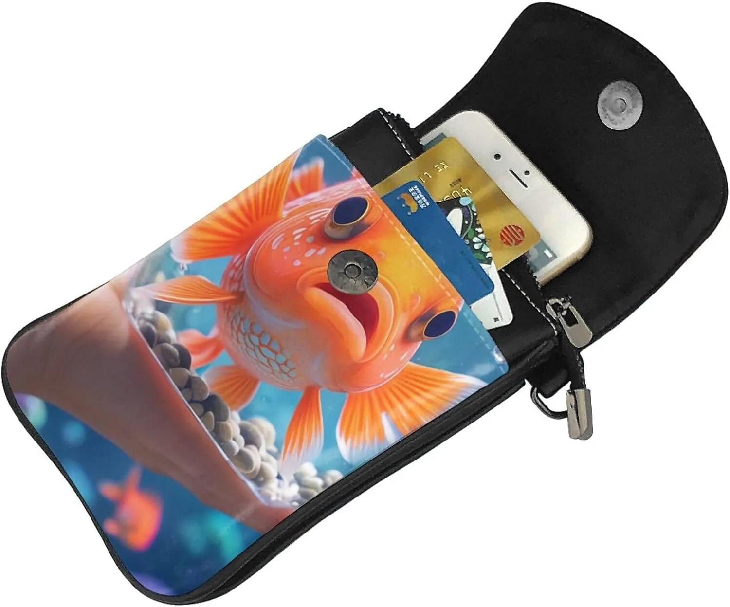 Small Crossbody Bags for Women,Leather Shoulder Bag for Cell Phone Purse with Strap and Gold Bling Printed