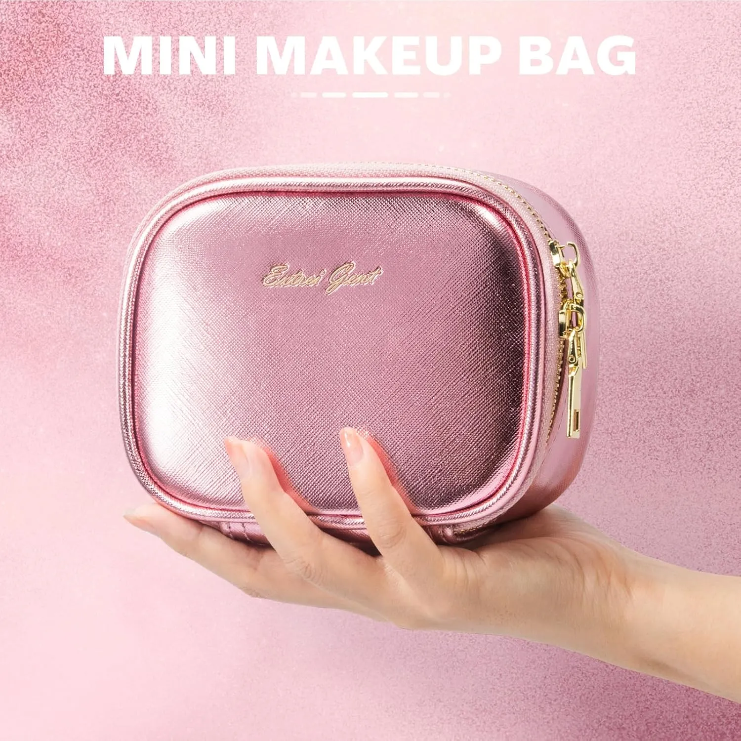 Small Makeup Bag Travel Train Case with Mirror and Light Mini Travel Makeup Train Case Cosmetic Organizer 3 Adjustable Brightness Toiletry Bag Portable Artist Storage