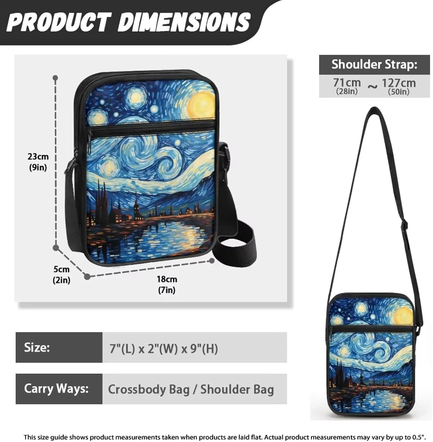Small Messenger Bag Purse Crossbody Bag with Adjustable Strap for Women Men for Travel Outdoor Sports