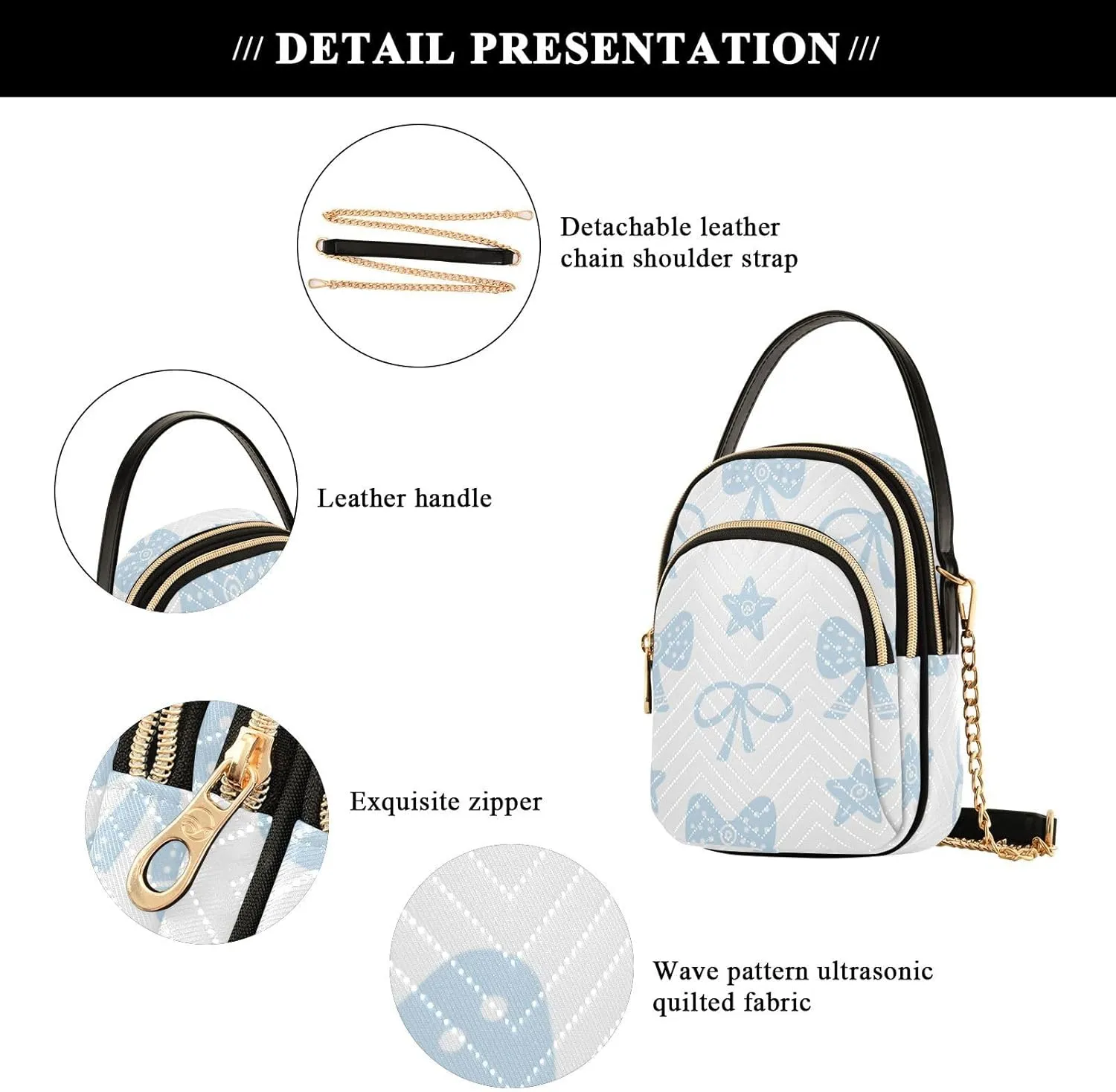 Small Phone Purse Crossbody Cell Phone Purse Phone Wallet Bag with Zipper Pockets Shoulder Strap Handle for Women Daisy