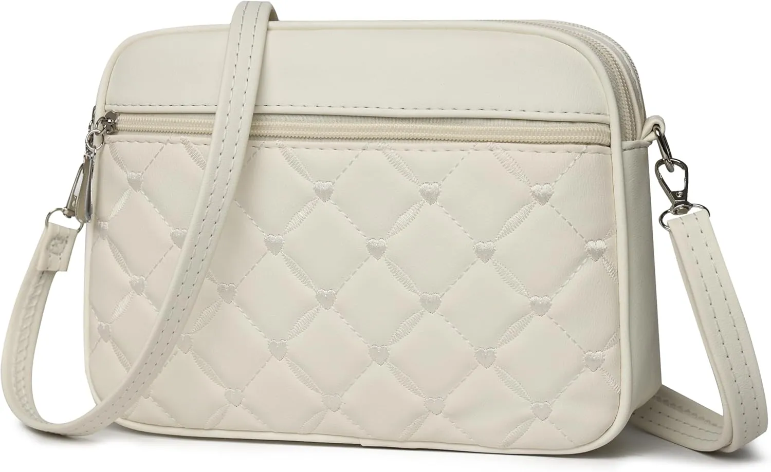 Small Quilted Crossbody for Women purse,vegan leather Multi-layer Shoulder Handbag with Adjustable strap