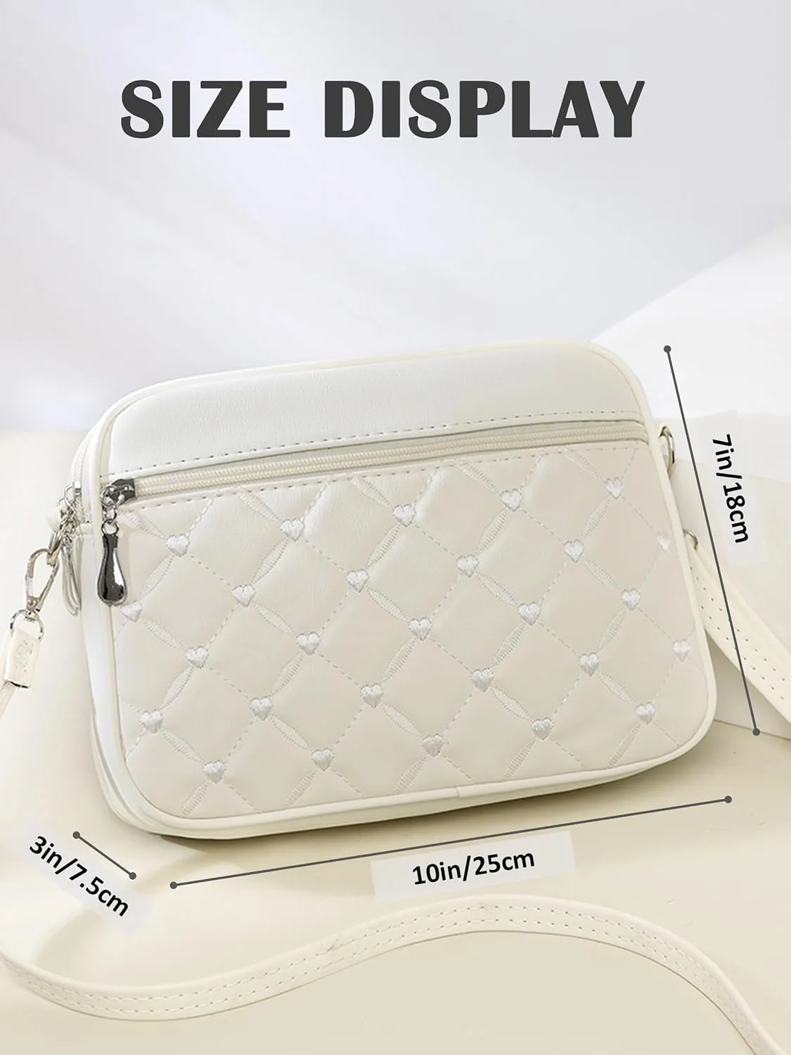 Small Quilted Crossbody for Women purse,vegan leather Multi-layer Shoulder Handbag with Adjustable strap