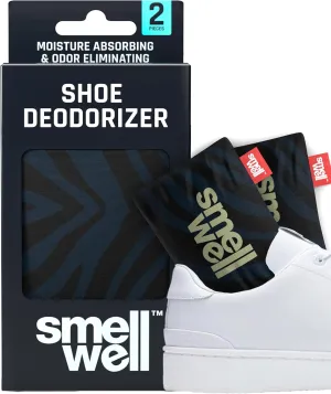 SmellWell - Scented Shoe Deodorizer Inserts - Odor Eliminators - Activated Bamboo Charcoal   Minerals - Natural Fresheners for shoes, bags, gloves - 2 x 1.8oz Original Size Black Zebra