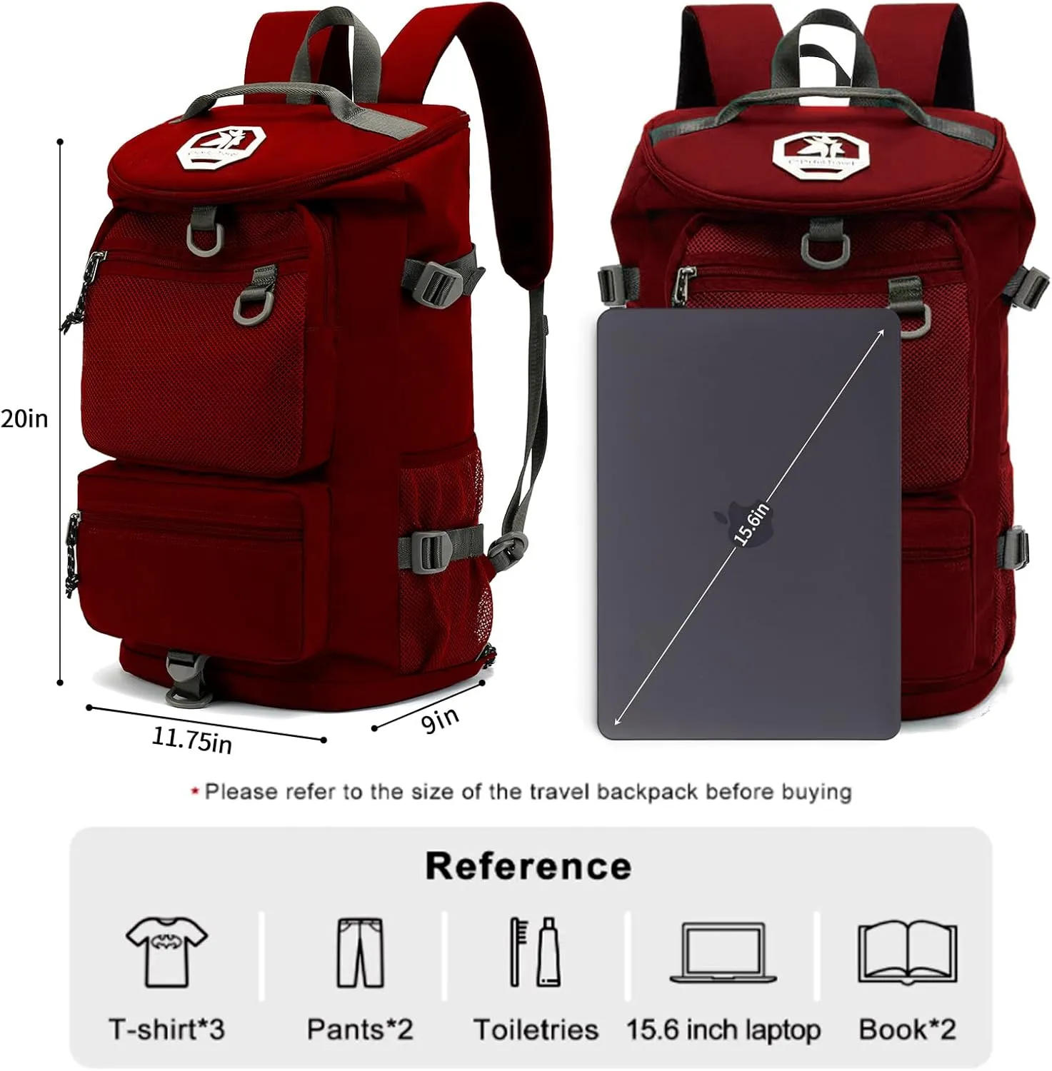 Solid color gym duffel bag backpack, wrestling bag,with shoe compartment, 4 kinds of back method waterproof travel sports walking laptop Lightweight (B-Magenta Red)