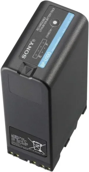 Sony BP-U100 Lithium-Ion 97 Wh, 16.4V Maximum Voltage Rechargeable Battery with Battery Status Display, Higher Capacity and Faster Charging (Black)