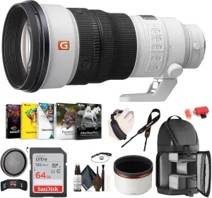 Sony FE 300mm f/2.8 GM OSS Lens (Sony E) (SEL300F28GM)   Sling Backpack   Photo Software   64GB Memory Card   Cleaning Kit   Hand Strap   Card Wallet   Memory Card Reader   Lens Cap