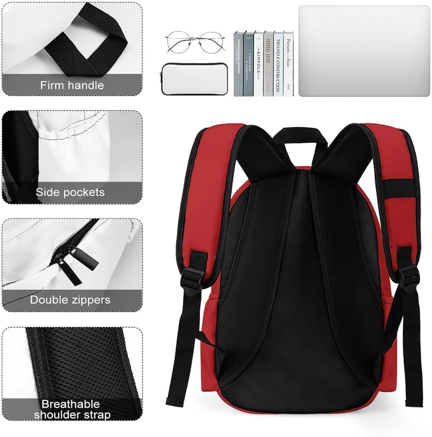 Spain Flag Spanish Heart Backpacks Large Capacity Rucksack Shoulder Bag Lightweight Laptop Bags Travel Hiking Camping for Men Women 2025