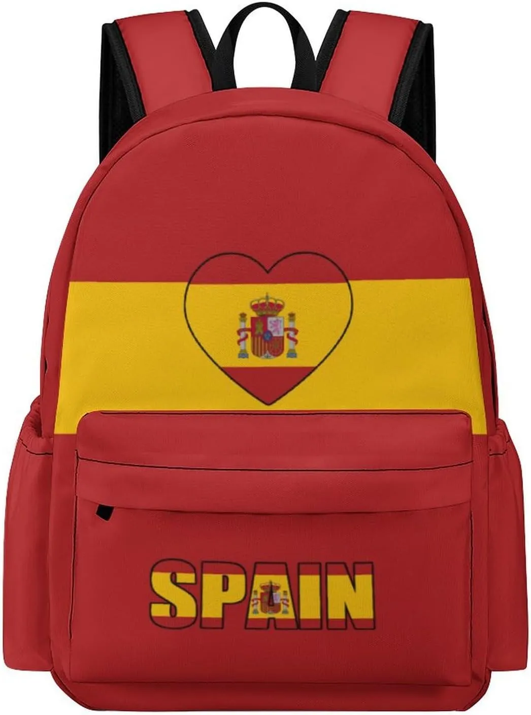 Spain Flag Spanish Heart Backpacks Large Capacity Rucksack Shoulder Bag Lightweight Laptop Bags Travel Hiking Camping for Men Women 2025