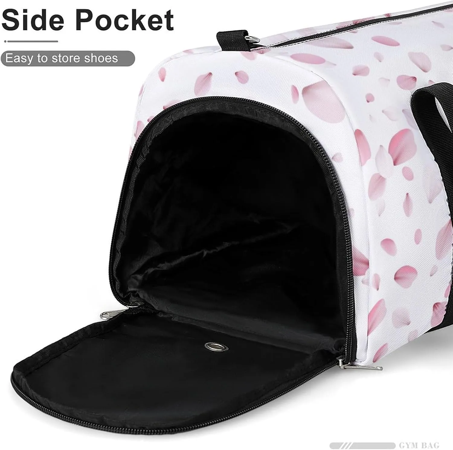 Sport Gym Duffel with Shoe Compartment Wet Pocket, Sakuras-petals Shoulder Travel Bag for Women Men