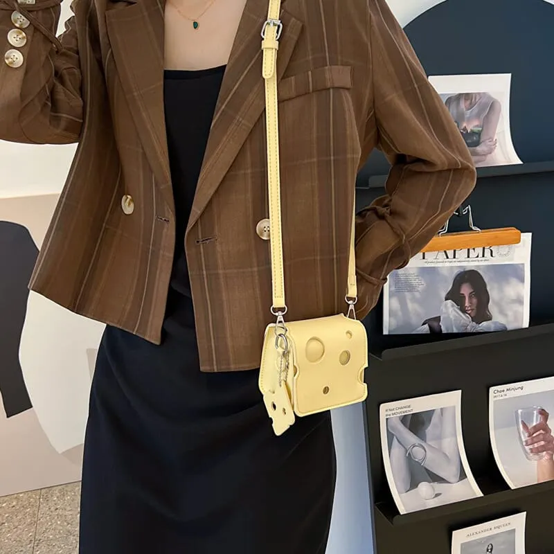 Square Cheese Fashionable Personality Crossbody Bag(17042)