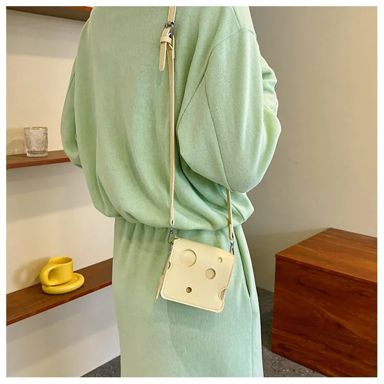 Square Cheese Fashionable Personality Crossbody Bag(17042)