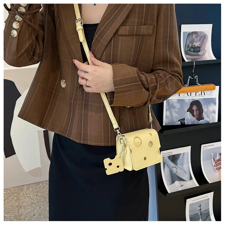 Square Cheese Fashionable Personality Crossbody Bag(17042)