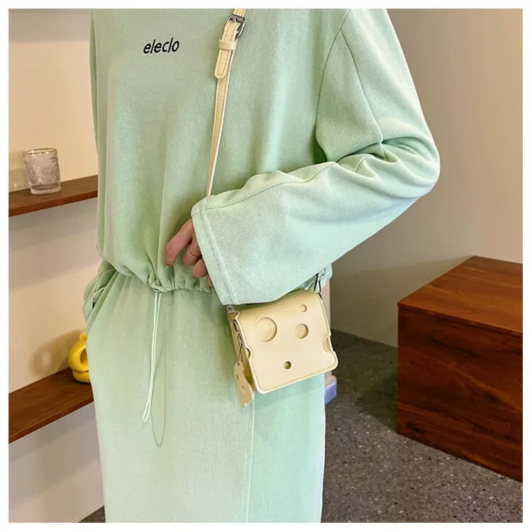 Square Cheese Fashionable Personality Crossbody Bag(17042)