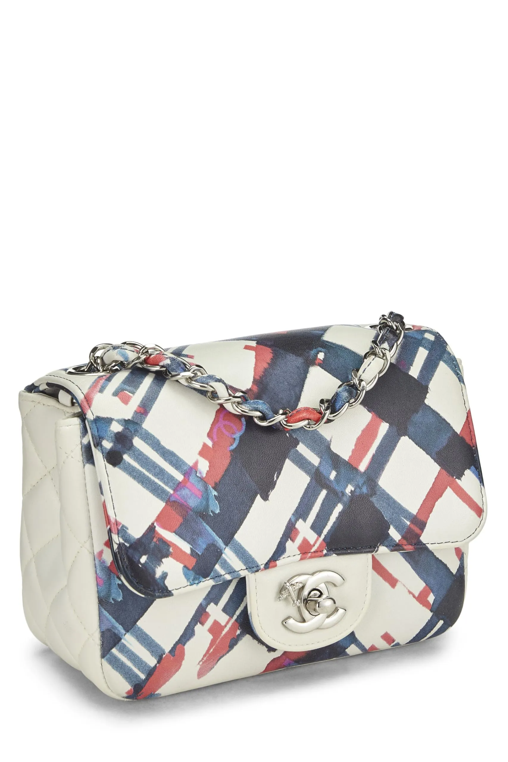 Square Red Multi Chanel, Calfskin Express shipping Mini, Flap  Airline Discounted shipping & Blue