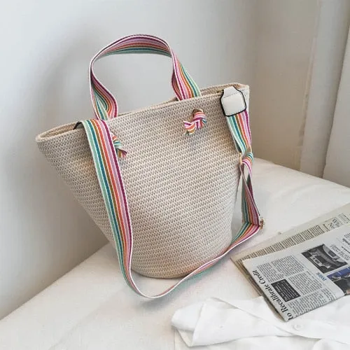 Straw Shoulder Bags For Women 2019 Summer Beach Bag Ladies Crossbody Messenger Bag Female Travel Luxury Designer Handbags Totes
