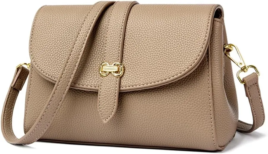 Stylish Small Crossbody Bag for Women - Leather Flap Purse & Handbag - Fashionable Shoulder Bag in Black