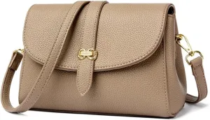 Stylish Small Crossbody Bag for Women - Leather Flap Purse & Handbag - Fashionable Shoulder Bag in Black
