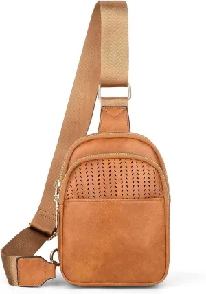 SUOSDEY Small Sling Bag for Women Fashion Crossbody Bag for Women Leather Crossbody Purse Fanny Pack Chest Bag for Traveling