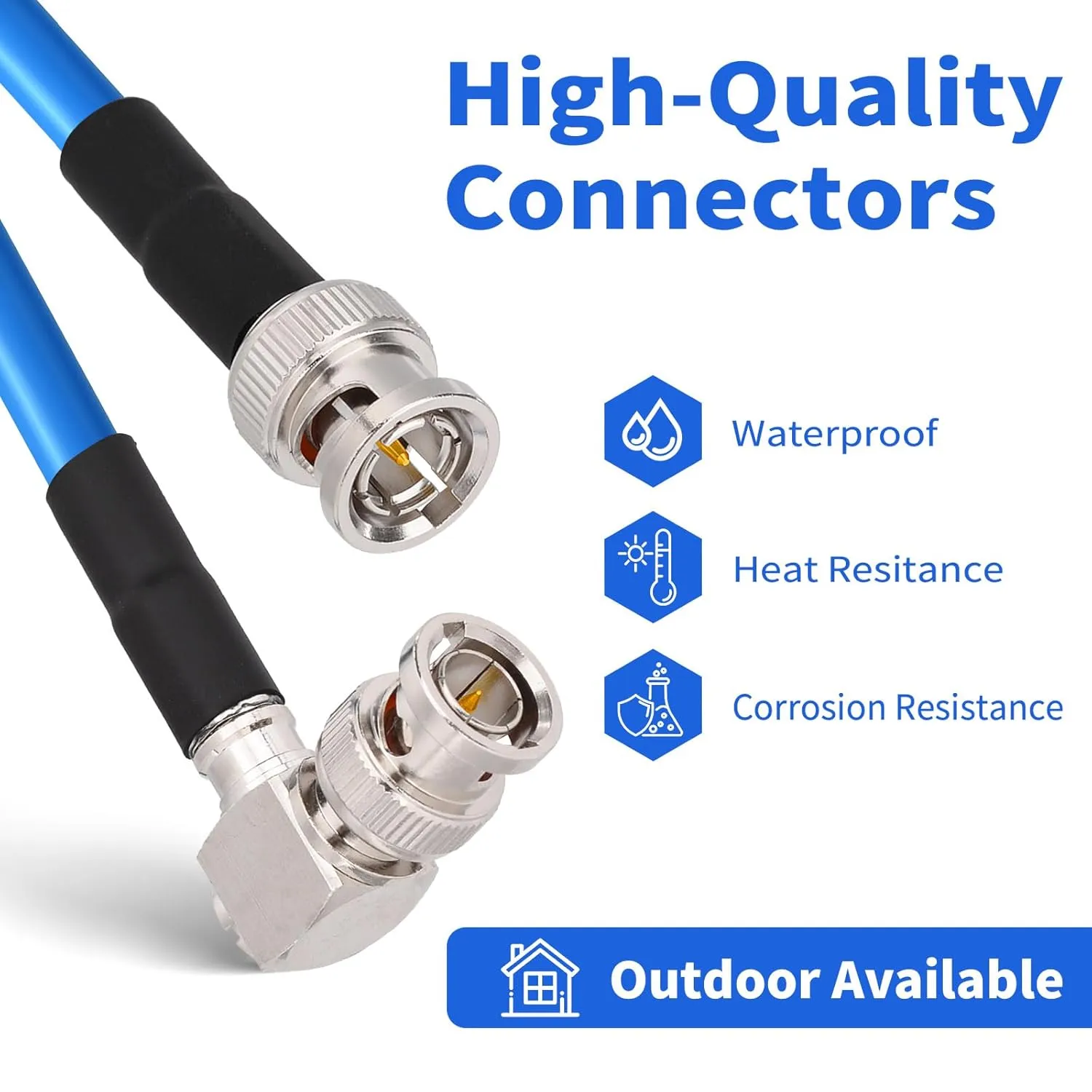 Superbat 6G/12G SDI Cable 75 Ohm Short BNC Cable 6ft BNC Male to Right Angle BNC Male Belden 1694A Digital Video Cable for HD Cameras CCTV Monitor SDI Video Equipment Supports HD-SDI/3G-SDI/4K/8K