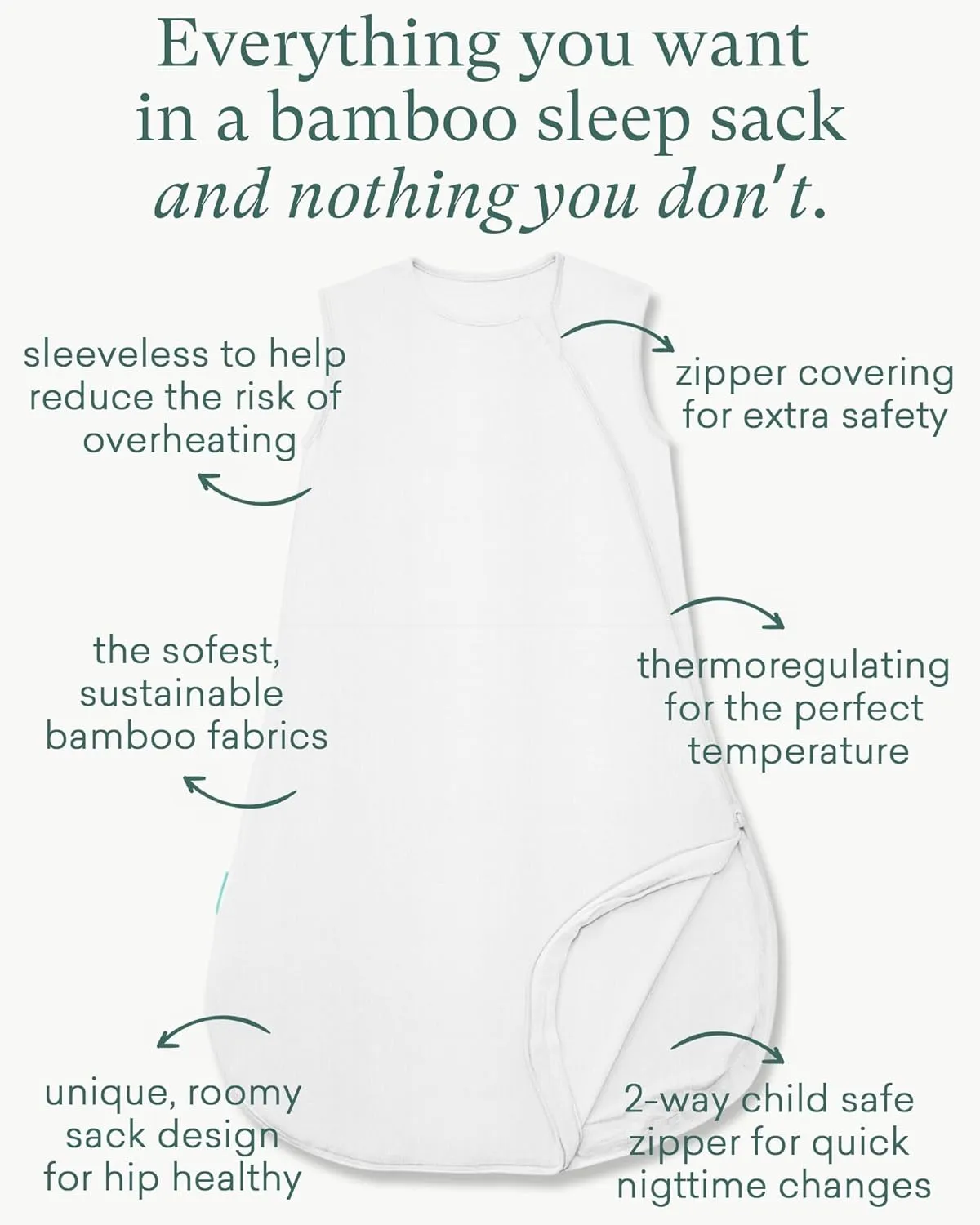 Supersoft Sleep Sack 0.5 TOG, Premium Bamboo Viscose Sleeping Bag Thin Baby Wearable Blanket 2-Way Zipper Sleep Sack