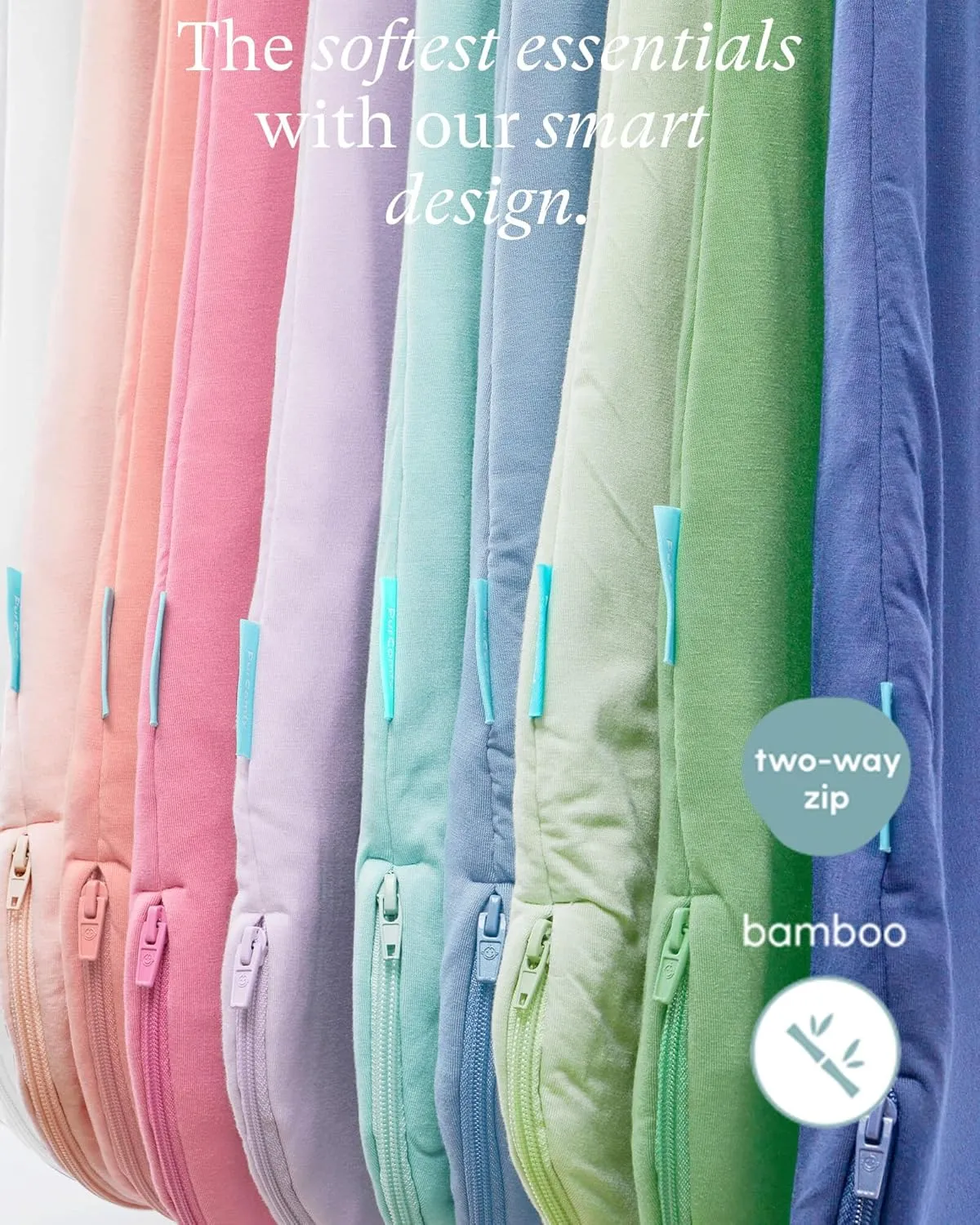 Supersoft Sleep Sack 1.0 TOG, Premium Bamboo Viscose Baby Sleeping Bag 2-Way Zipper Sleep Sack Baby Wearable Blanket