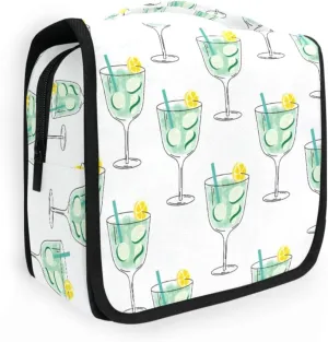 susiyo Hanging Travel Toiletry Bag Cucumber Cocktail Cosmetic Makeup Bag Portable Cosmetic Pouch Waterproof Shower Bag Travel Organizer Case for Women Girls