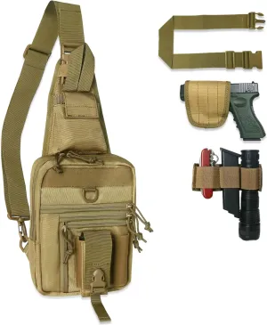 Tactical Chest Sling Pistol Bag Concealed Carry Handgun Chest Crossbody Pack Holster Shoulder Bag
