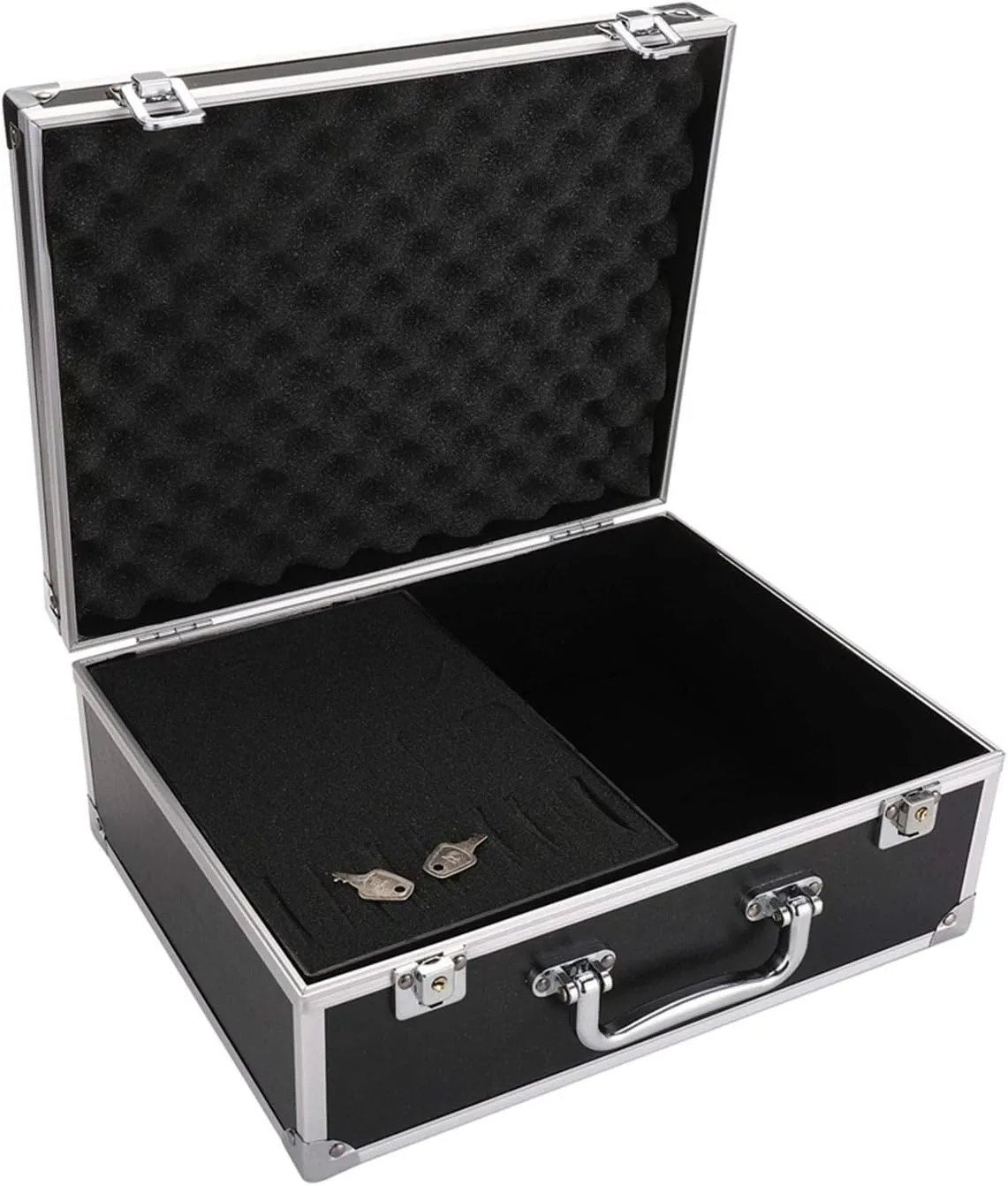 Tattoo Kit Box Case,Tattoo Case Organizer 12.6" x 9.5" x 5.1" W/Lock Machine Carrying Box,Aluminum Alloy with Sponge for Machine