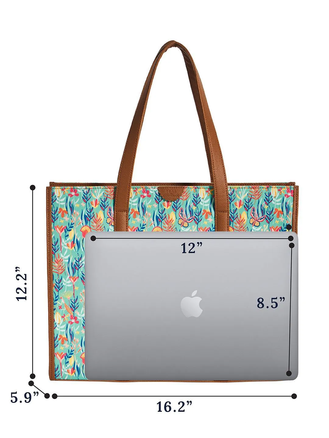 TEAL BY CHUMBAK Floral Printed Shopper Handheld Bag