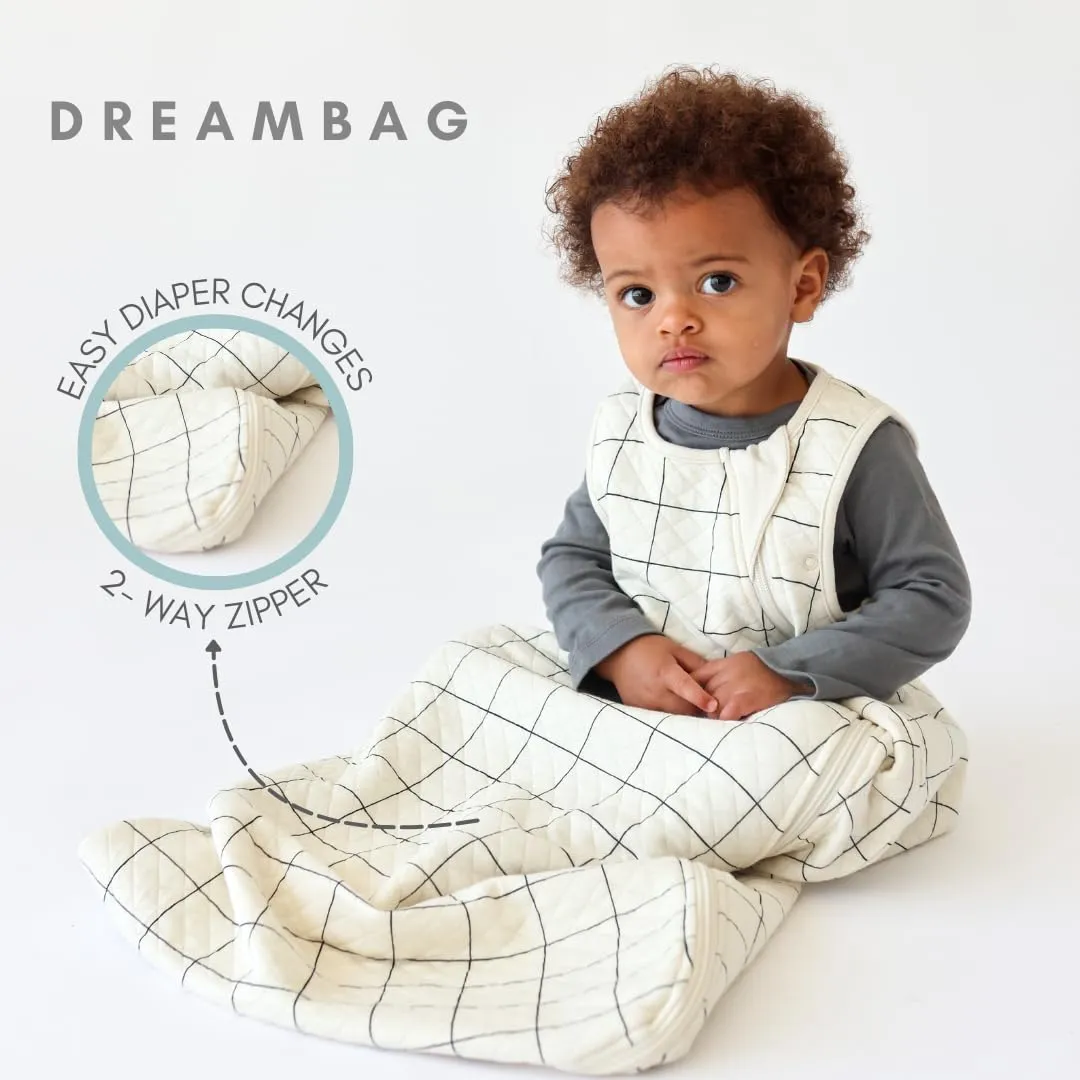 Tealbee Dreambag: Rayon made from Bamboo, Organic Cotton Baby Sleep Sack Universal Fit 6-24 months - 1.2 TOG All Season Baby Wearable Blanket - 2-way zipper - Checkered