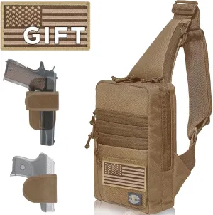TECEUM Tactical Compact Sling Bag – CCW for Everyday – 10  Styles – Shoulder Crossbody Bag for Concealed Carry of Handgun