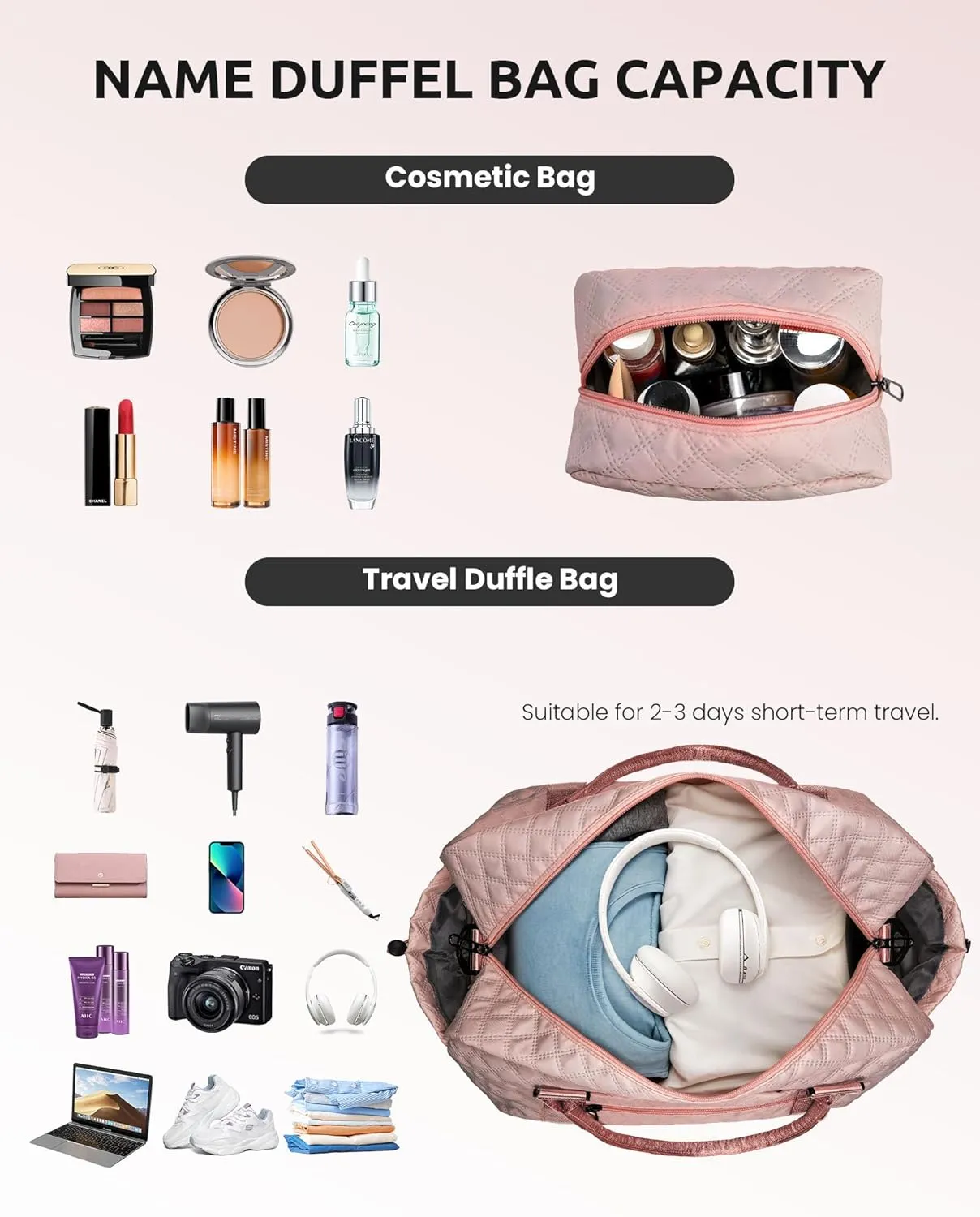 Teen Girl Gifts-Initial Duffle Bag with Shoe Compartment, Personalized Weekender Bag, Monogram Overnight Bag, Letter Travel Bag with Makeup Bag，Daughter Friend Gifts Kids Gift (Letter P)